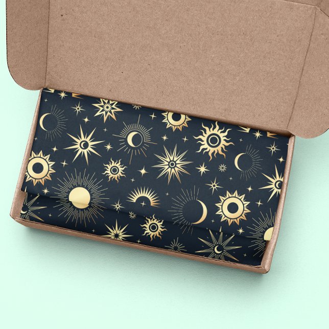Vector Magic With Gold Sun Moon Stars Pattern Tissue Paper (Creator Uploaded)