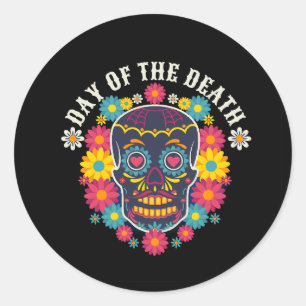 Vector muertos skull flat vector classic round sticker