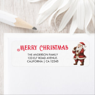 Vector Santa Claus Return Address Label