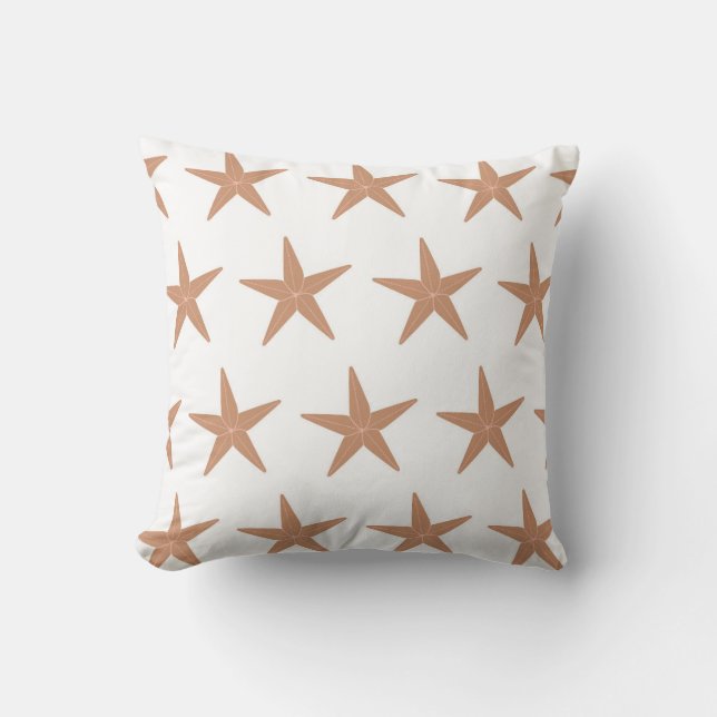 vector seamless pattern with sea stars on white ba cushion (Front)