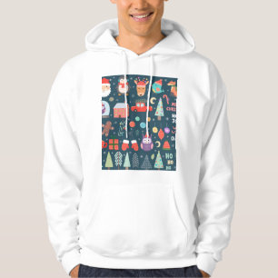 vector set cute christmas elements santa penguin hoodie