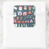 vector set-cute christmas elements santa penguin