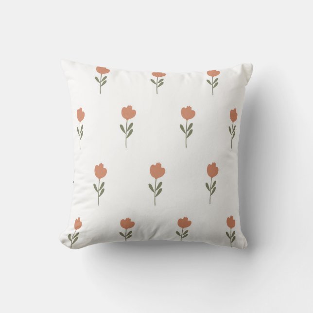 vector simple seamless botanical pattern with flow cushion (Front)