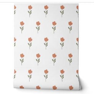 vector simple seamless botanical pattern with flow wallpaper