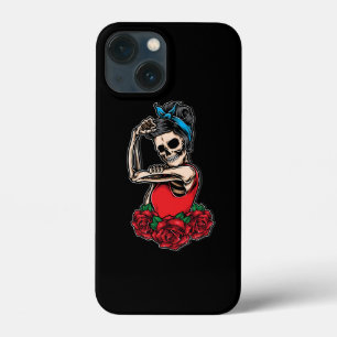 Vector skull rockabilly vintage style iPhone 13 mini case