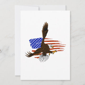 Vector vector american eagle against usa flag thank you card