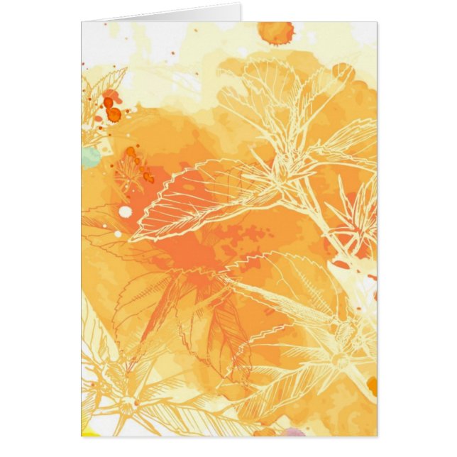 Vector Watercolor Background & Tropical Flowers (Front)