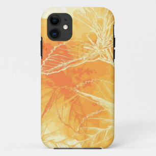 Vector Watercolor Background & Tropical Flowers iPhone 11 Case