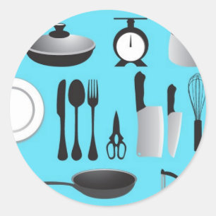 vectorvaco_09101901_kitchen_stuffs_vectors_large classic round sticker