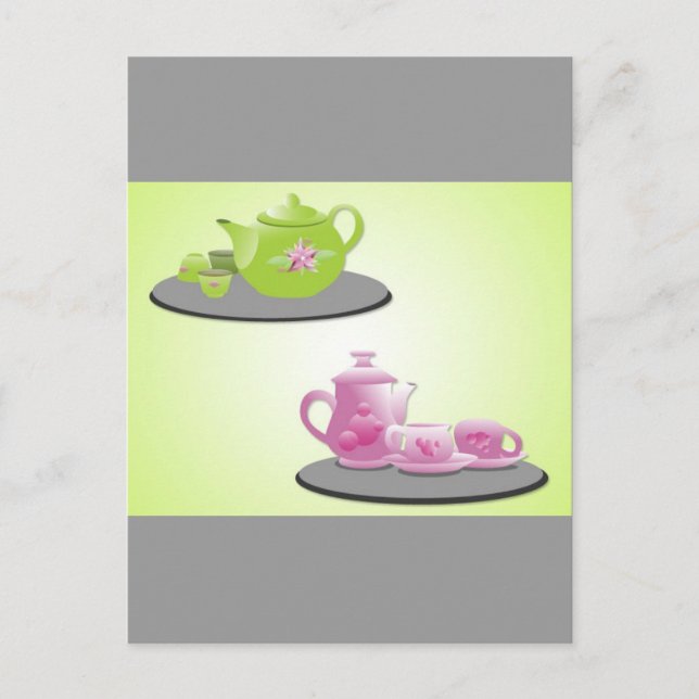 vectorvaco_tea_set_vectors_09112001_large postcard (Front)