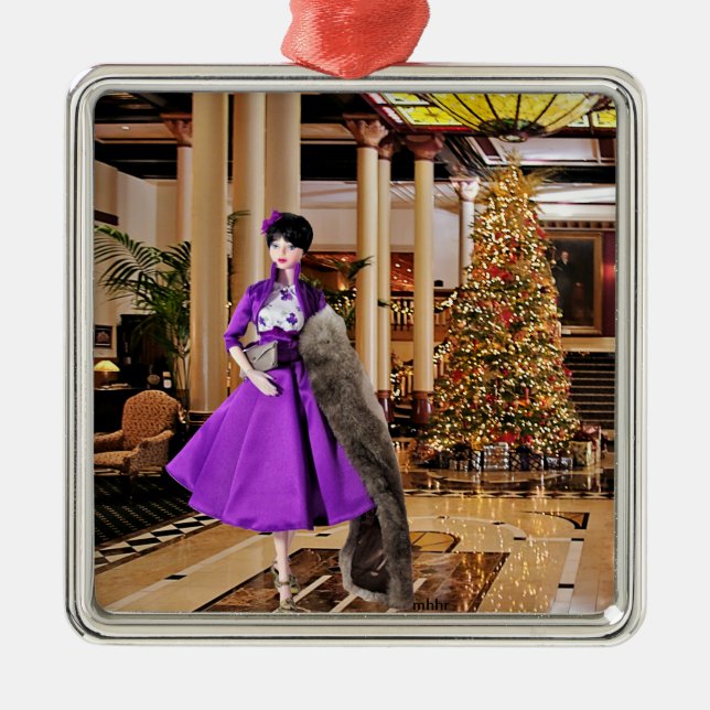 Veda in MatisseFashion:  Christmas at the Driskill Metal Ornament (Front)