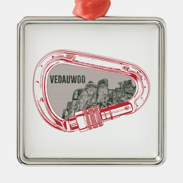 Vedauwoo Climbing Carabiner Metal Ornament (Front)