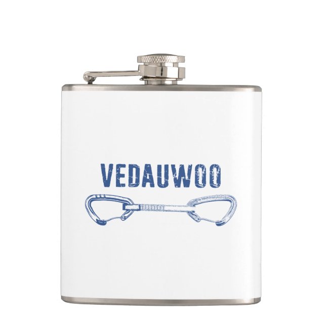 Vedauwoo Climbing Quickdraw Hip Flask (Front)