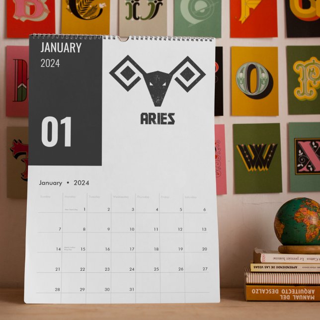 Vedic Zodiac Symbol-Geometric Rashi Forms Calendar (Creator Uploaded)