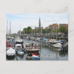 Veere old Harbour Zeeland Holland Postcard