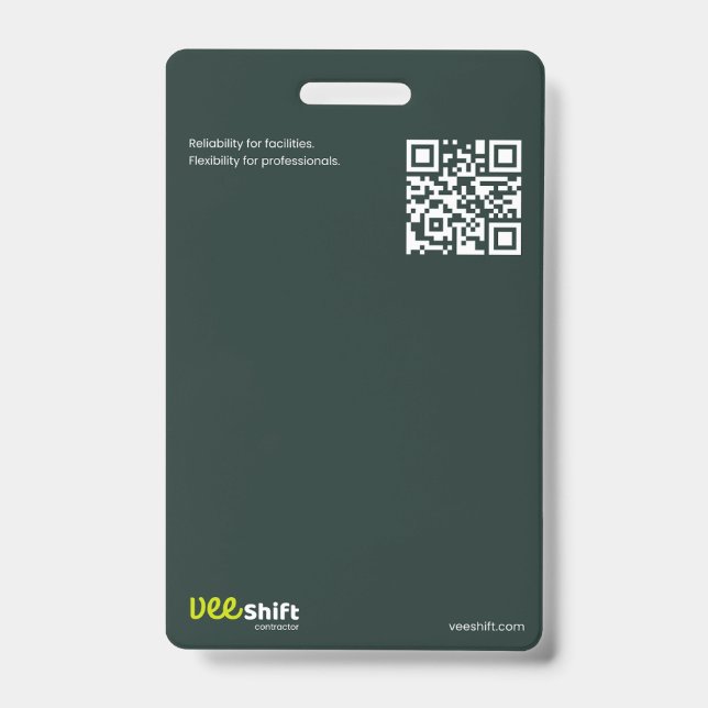 Veeshift ID Badge  (Front)