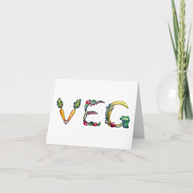 "Veg" Blank Inside Notecards (Front)