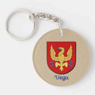 Vega Historical Shield and Mexican Flag Key Ring
