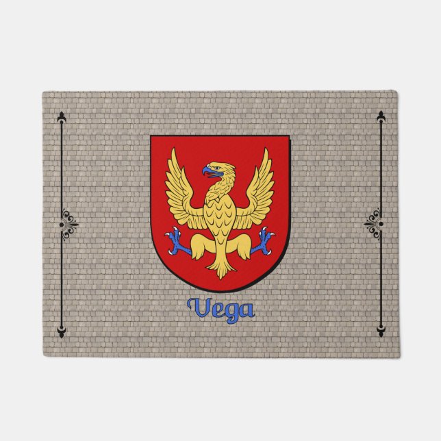 Vega Historical Shield on Cobblestone Doormat (Front)