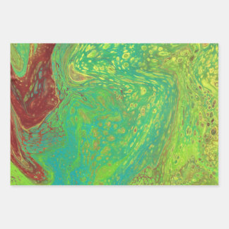 Vegabond Dreams 2 Abstract Green Wrapping Paper