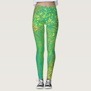 Vegabond Dreams 2 Unique Abstract Green Leggings