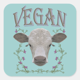 VEGAN - */* 3 SQUARE STICKER
