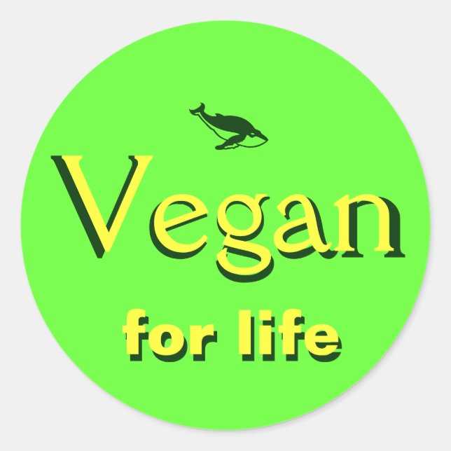 Vegan ad classic round sticker (Front)