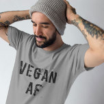 Vegan AF Funny Dark Grey T-Shirt<br><div class="desc">Funny distressed vegan AF funny dark grey t-shirt. Visit my shop for the entire vegan t-shirt design collection.</div>
