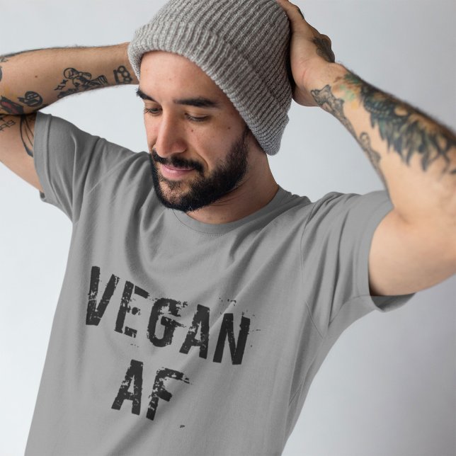 Vegan AF Funny Dark Grey T-Shirt (Creator Uploaded)