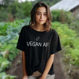 Vegan AF, Minimalist Leaf T-Shirt
