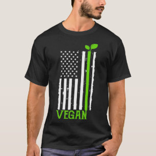 Vegan American Flag Veganism Plant Organic Based D T-Shirt