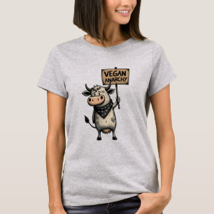 Vegan Anarchy – Rebel Cow Protest T-Shirt