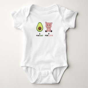 Vegan Animal Lover Eat Avocado Pigs Love Baby Bodysuit