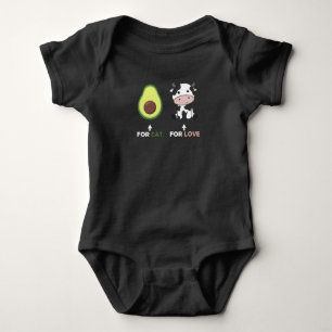 Vegan Animal Lover Vegan Avocado Food Cows Love Baby Bodysuit