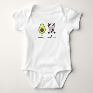 Vegan Animal Lover Vegan Avocado Food Cows Love Baby Bodysuit