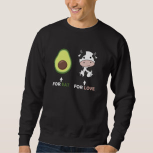 Vegan Animal Lover Vegan Avocado Food Cows Love Sweatshirt