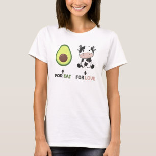 Vegan Animal Lover Vegan Avocado Food Cows Love T-Shirt