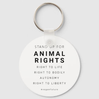 Vegan Animal Rights Minimal Typography  Key Ring