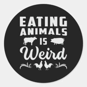Vegan Animal Rights Veganism Veggie Funny Gift Classic Round Sticker