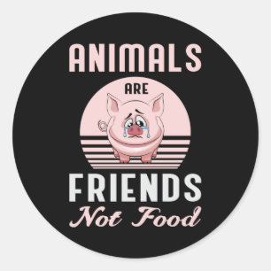 Vegan Animal Rights Veggie Veganism Funny Gift Classic Round Sticker