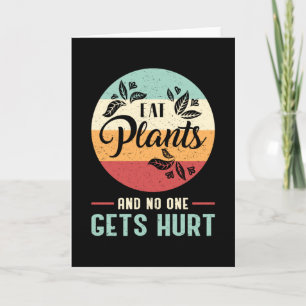 Vegan Animal Vegetarian Retro Veganism Funny Gift Card