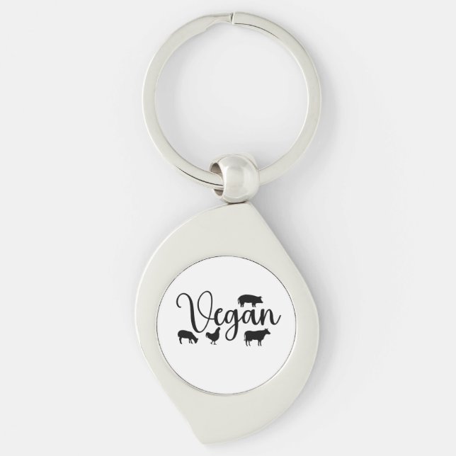 Vegan animals key ring (Front)