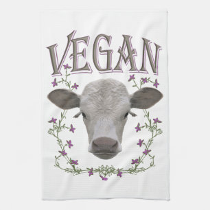 Vegan animals want to live tea towel