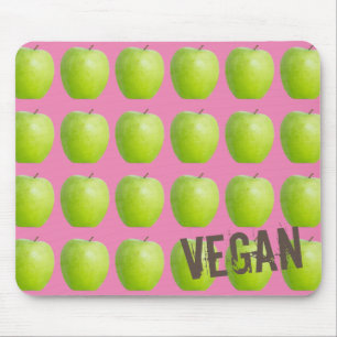 Vegan Apple Pattern for Vegetarian Fruit lover Mouse Pad