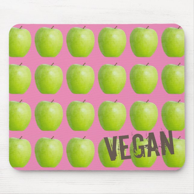 Vegan Apple Pattern for Vegetarian Fruit lover Mouse Pad (Front)