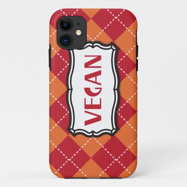Vegan Argyle Pattern Case-Mate iPhone Case (Back)