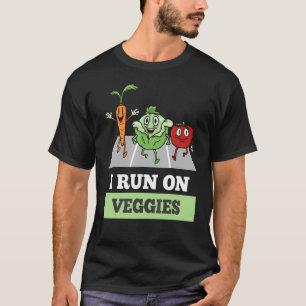 Vegan Athlete Marathon Runner I Run On Veggies Veg T-Shirt