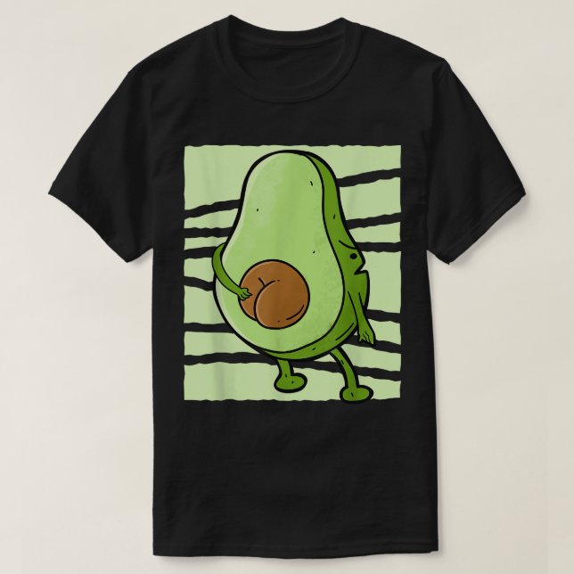Vegan avocado butt Fleitarian Vegetarian  T-Shirt (Design Front)