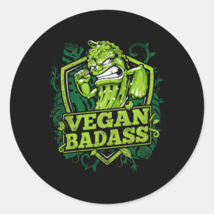 Vegan Bad Cucumber Fitness Bodybuilding Beast Classic Round Sticker