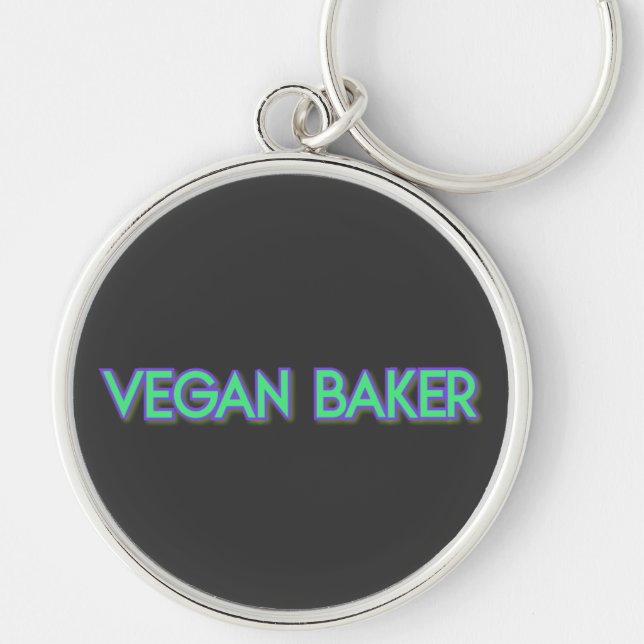 Vegan Baker Neon Green Key Ring (Front)